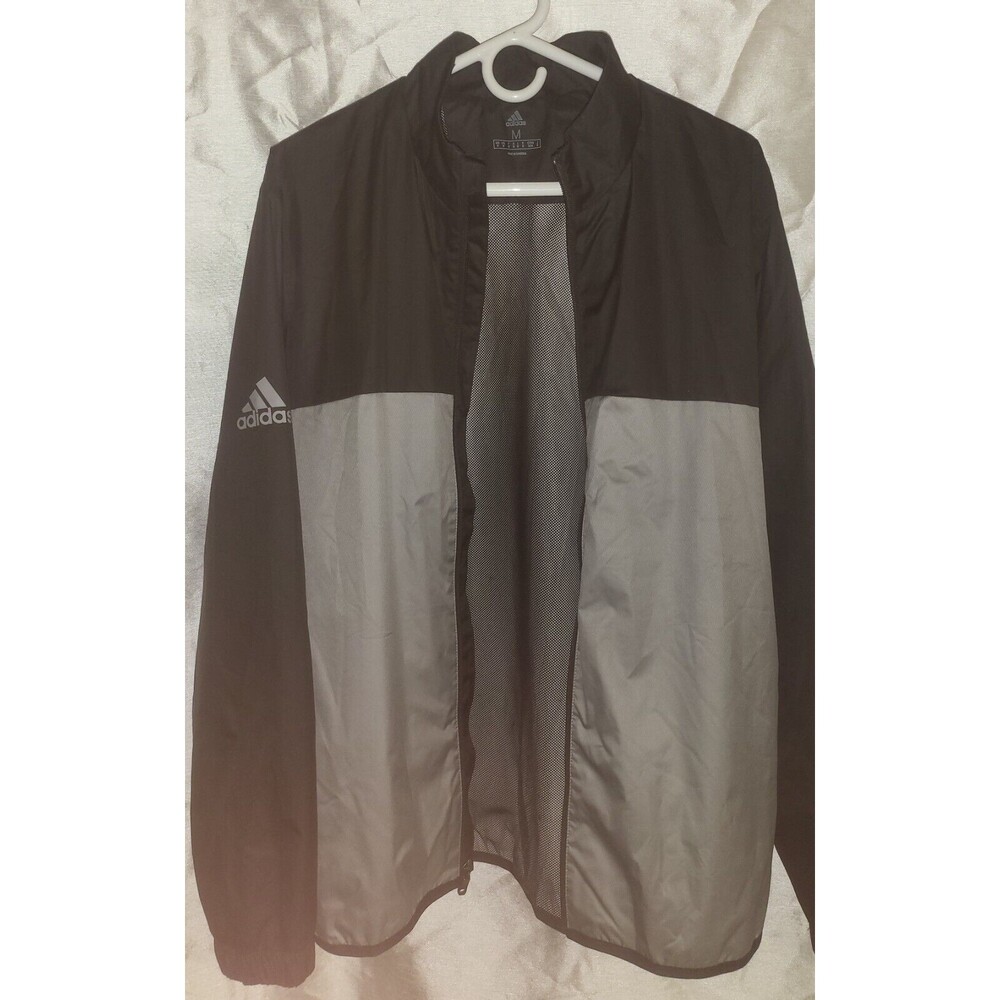 Adidas Wind Breaker Style Mens Jacket Black/Grey Size M
